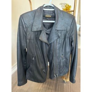 Authentic Italian Leather Jacket - Black, Size M